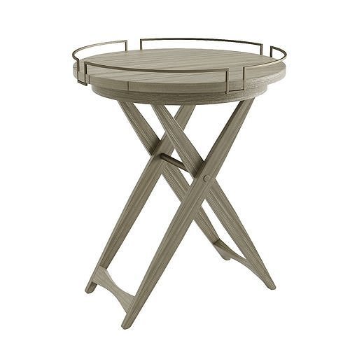 Jonathan Charles Round Folding Grey Tray End Table 3D model CGTrader