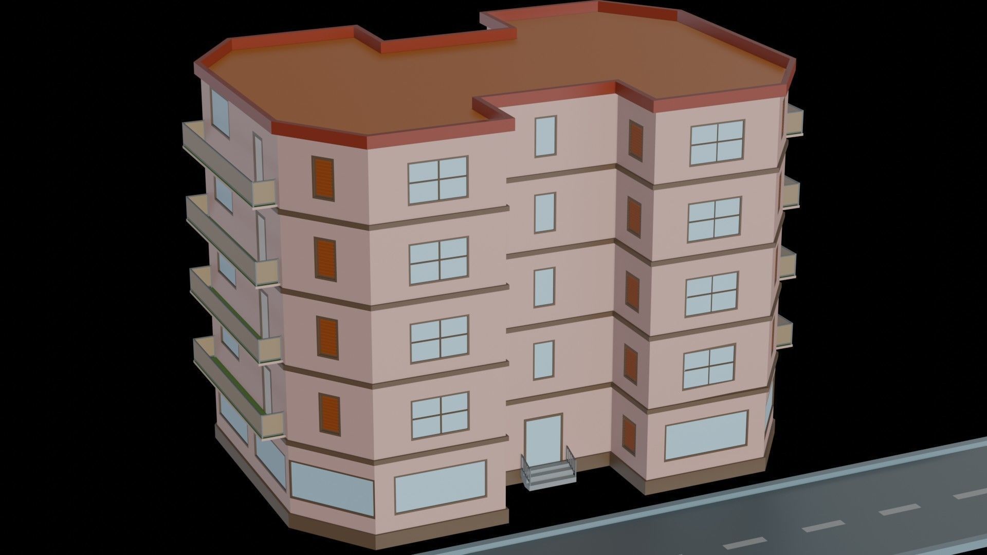 3D model Low poly City Buildings assets for 3D games VR / AR / low-poly ...