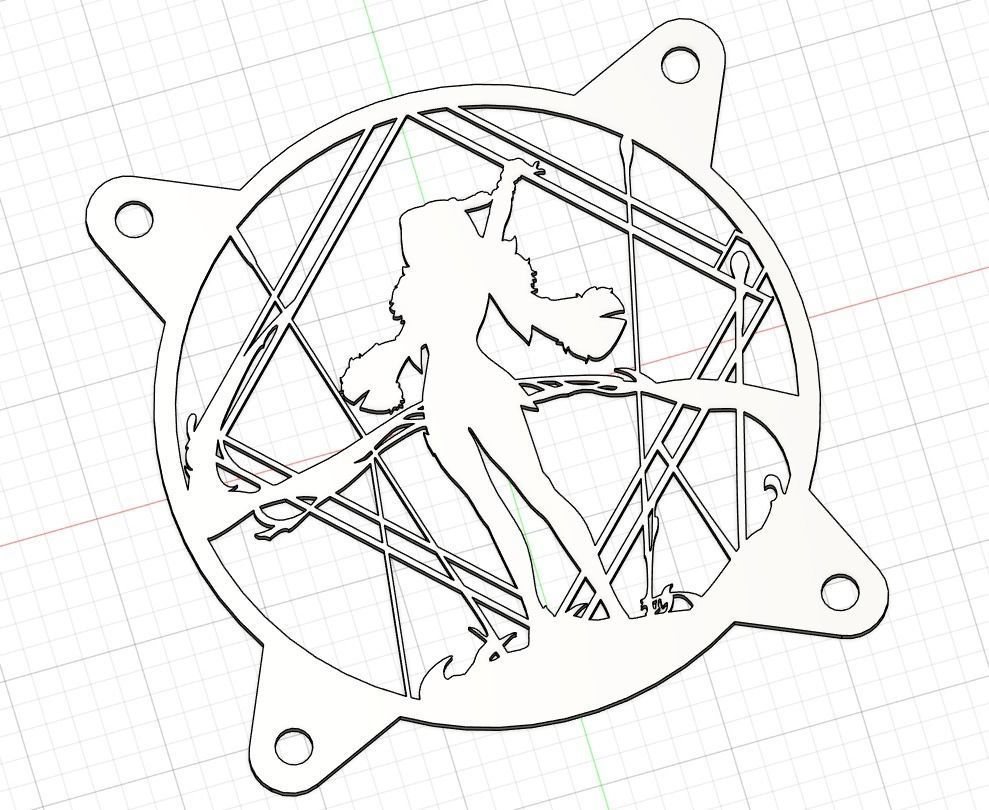 Genshin Impact Yelan PC fan cover 3D model 3D printable CGTrader