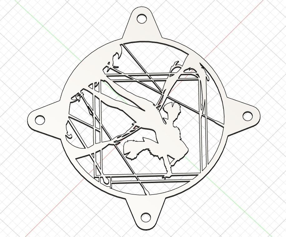 Genshin Impact Yelan PC fan cover 3D model 3D printable CGTrader