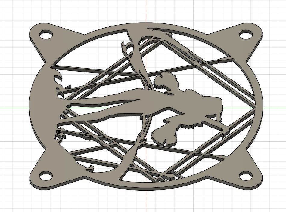 Genshin Impact Yelan PC fan cover 3D model 3D printable CGTrader