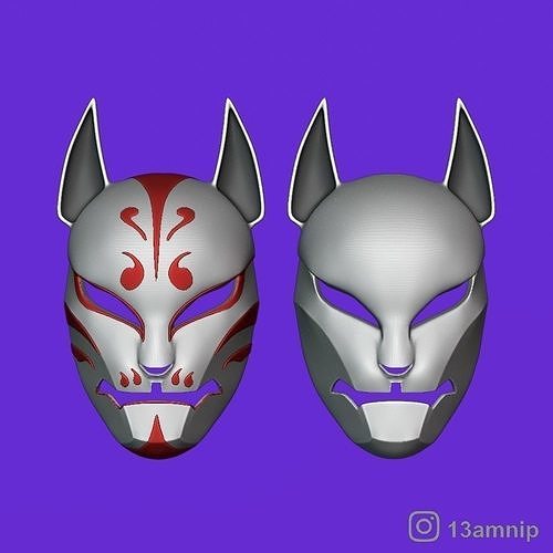 Kitsune Mask 3D model 3D printable | CGTrader