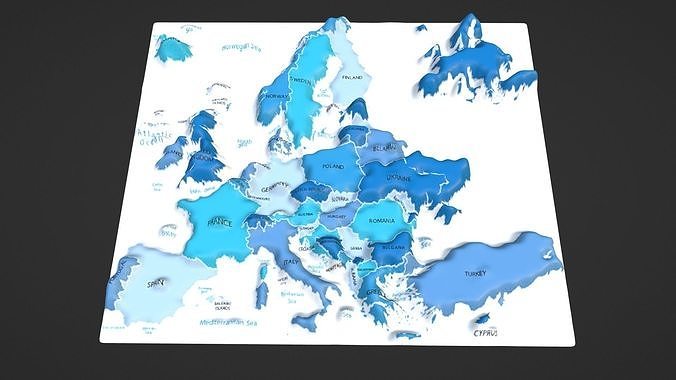 3D model Europe Map Topography VR / AR / low-poly | CGTrader