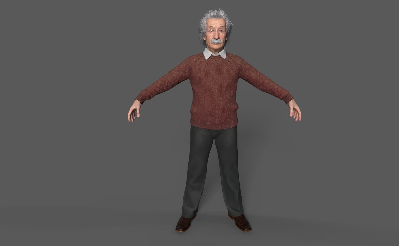Albert Einstein 3D Model 3D model animated rigged | CGTrader