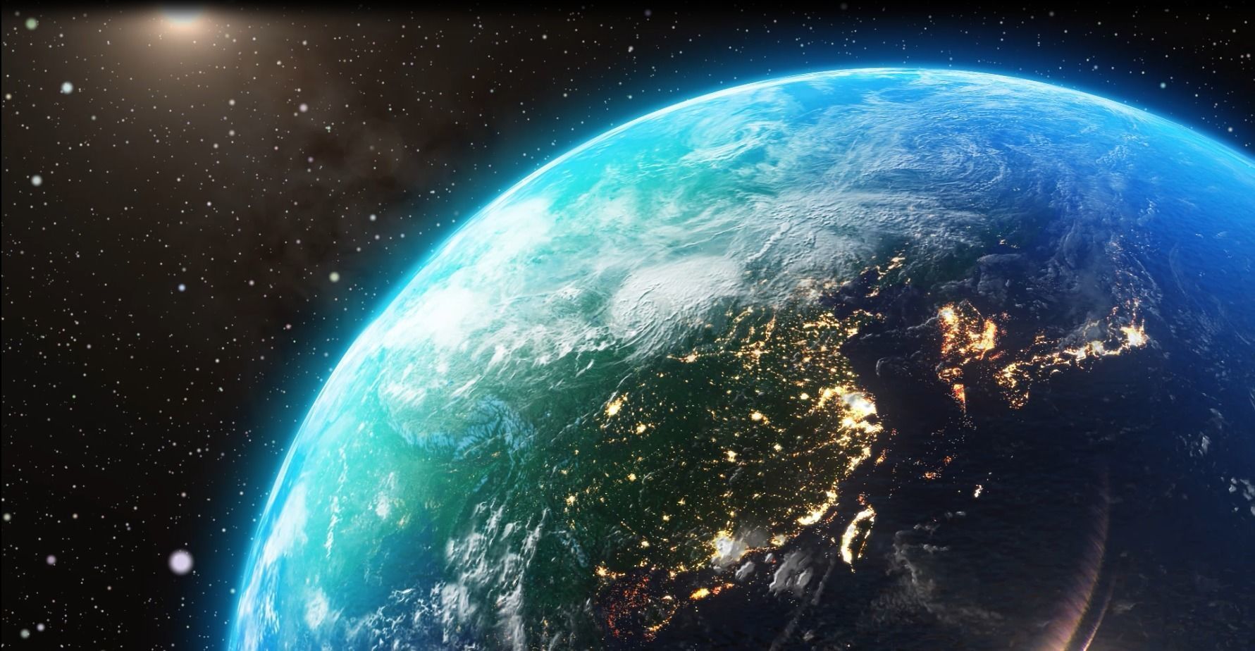 earth universe sun rise space Time-lapse photography halo planet 3D ...