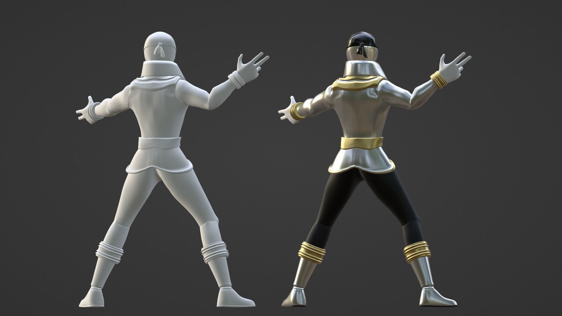 Silver Pirate Ranger - Power Rangers Pirates 3D model rigged | CGTrader