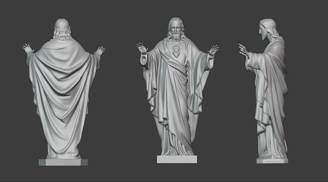 Jesus statue for 3D print 3D model 3D printable | CGTrader