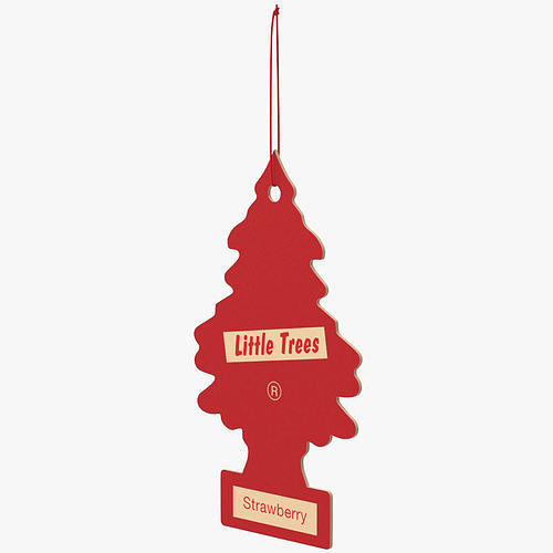 Car Freshener Little Trees Strawberry Fragrance 3D model CGTrader
