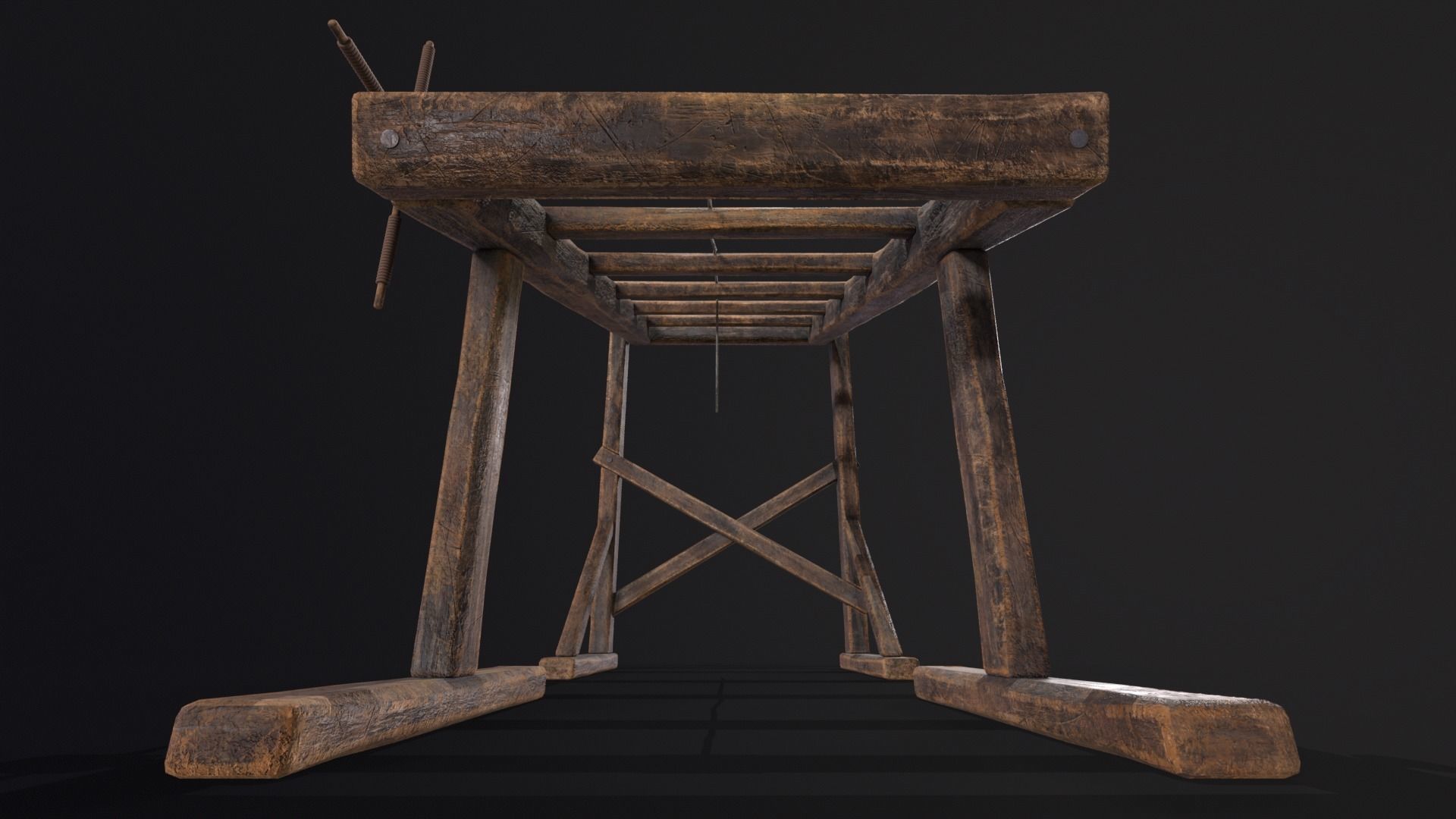 3D model Medieval Rack Torture Device VR / AR / lowpoly CGTrader