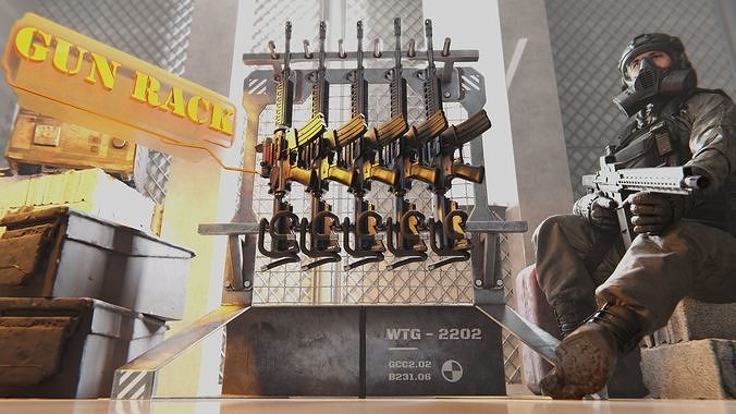 Gun rack free VR / AR / low-poly 3D model rigged | CGTrader