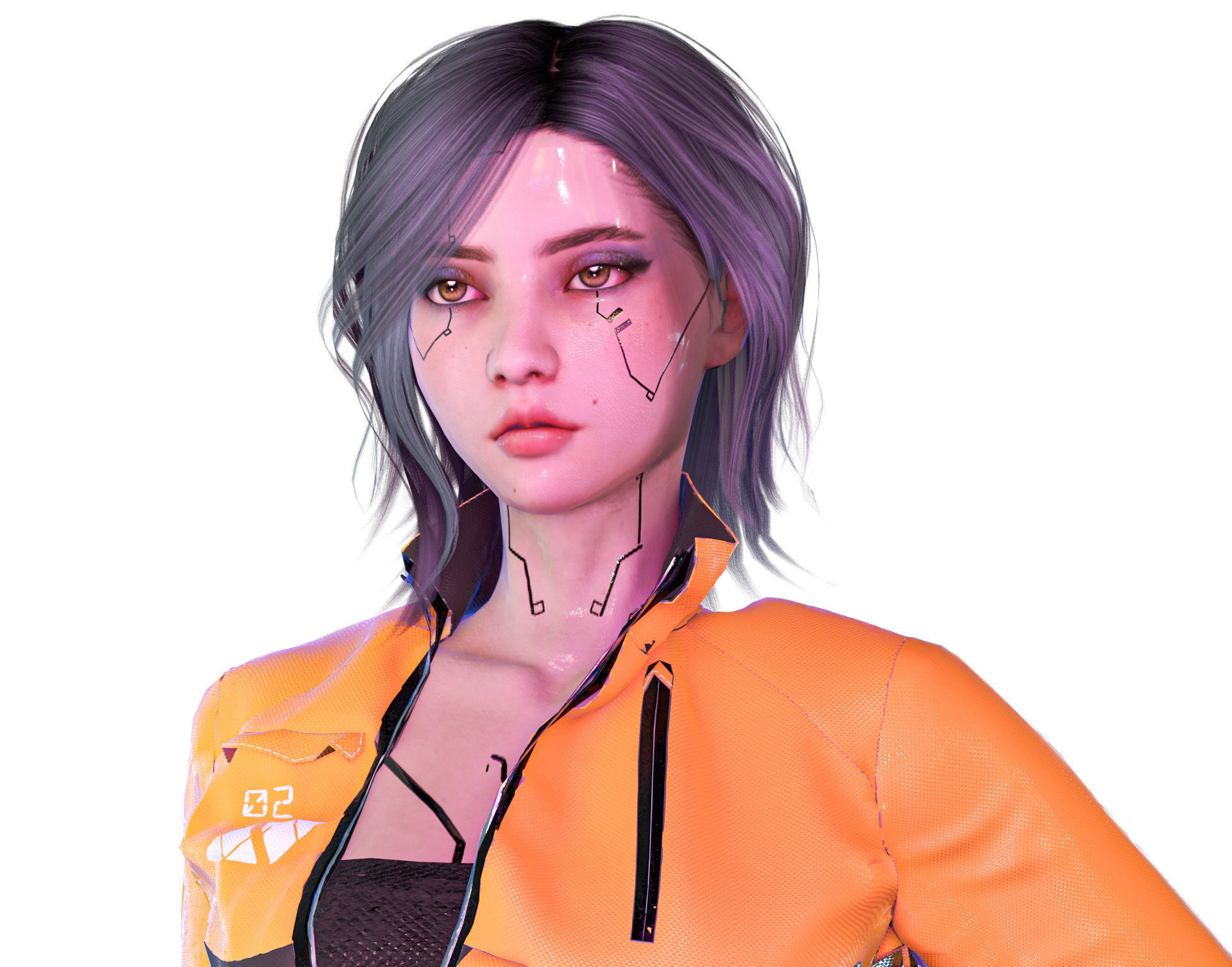 3D model Cyberpunk Girl - Game Ready VR / AR / low-poly | CGTrader