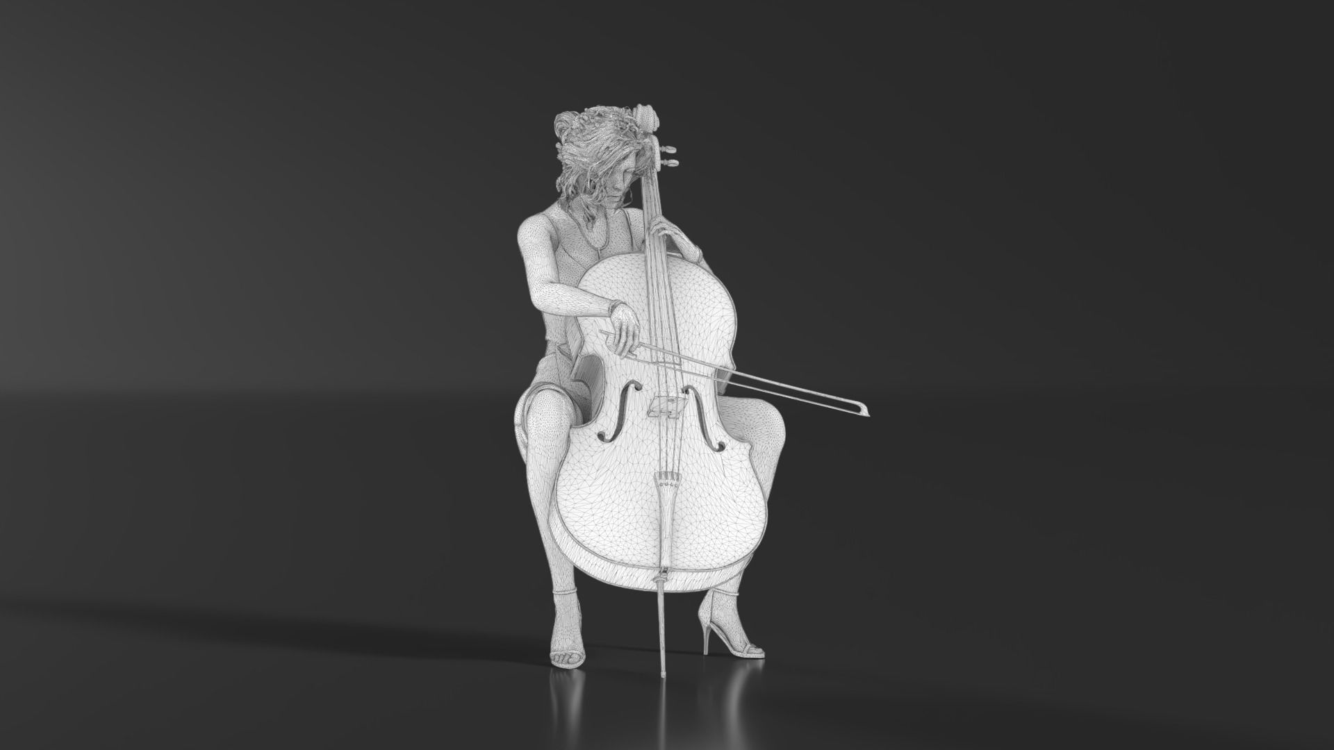 Cello Player Set 01 3D model 3D printable | CGTrader