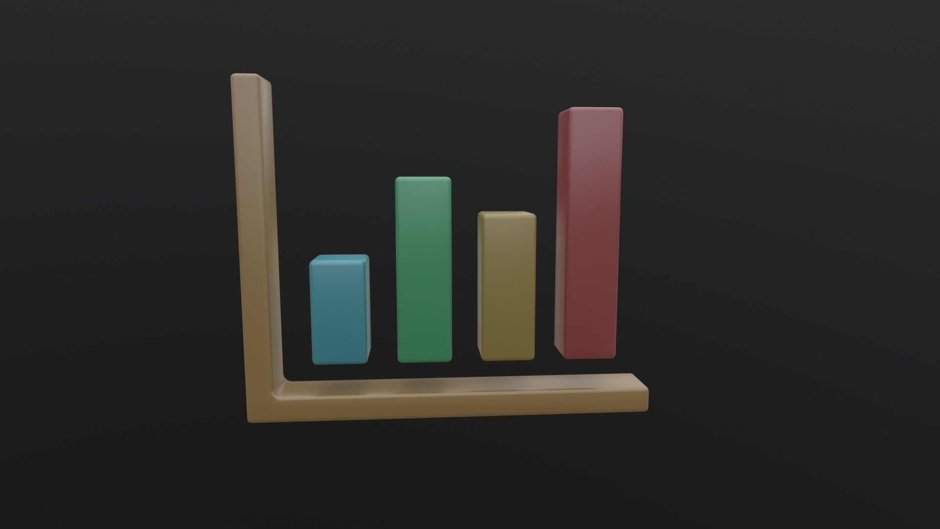 3D model Bar Graph Icon 3D Model VR / AR / low-poly | CGTrader