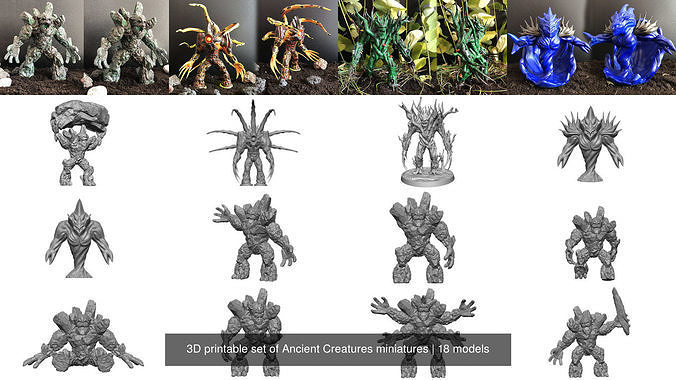 3D printable set of Ancient Creatures miniatures 3D Model Collection 3D ...