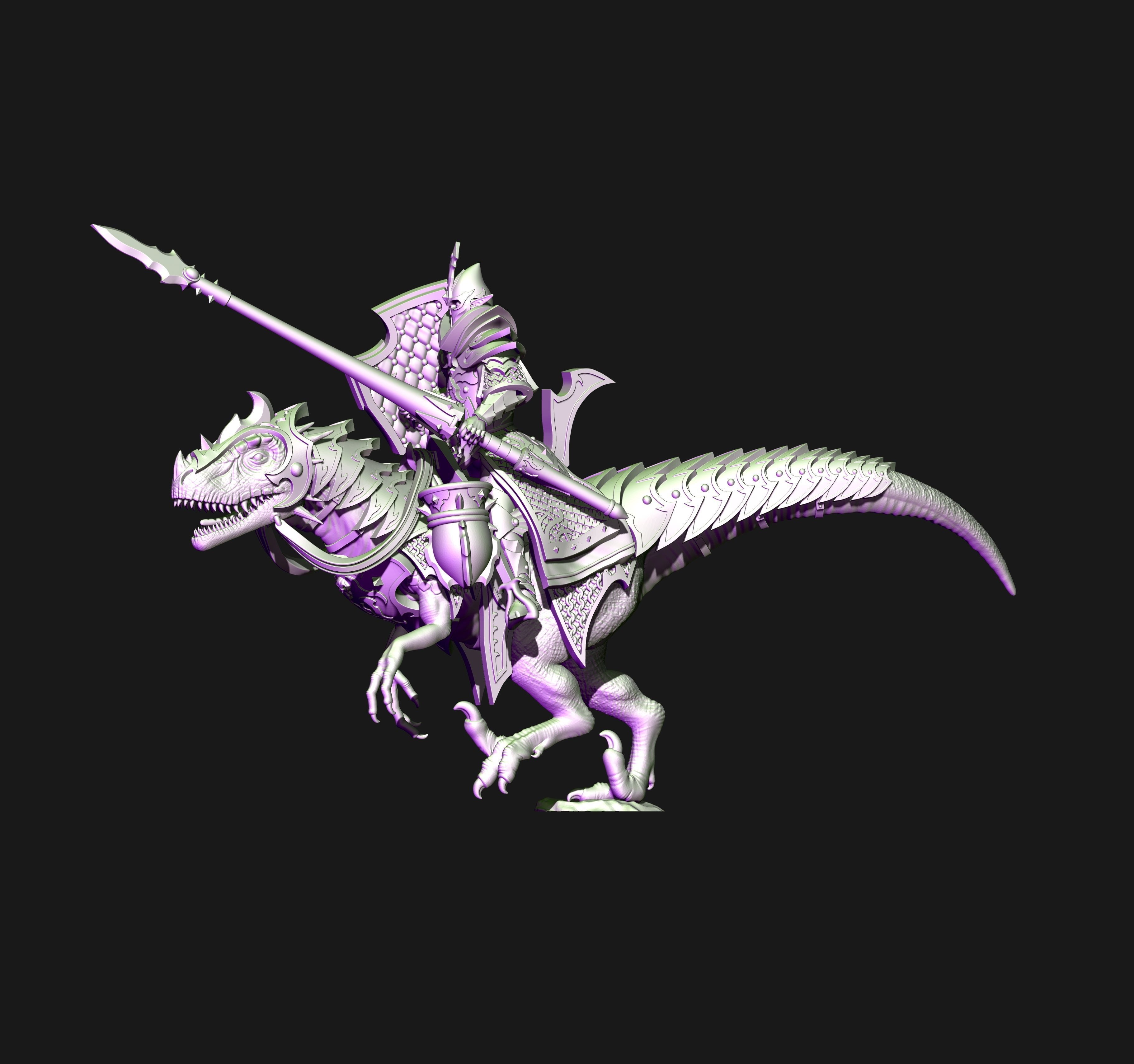 Dark elves raptor riders 3D model 3D printable | CGTrader