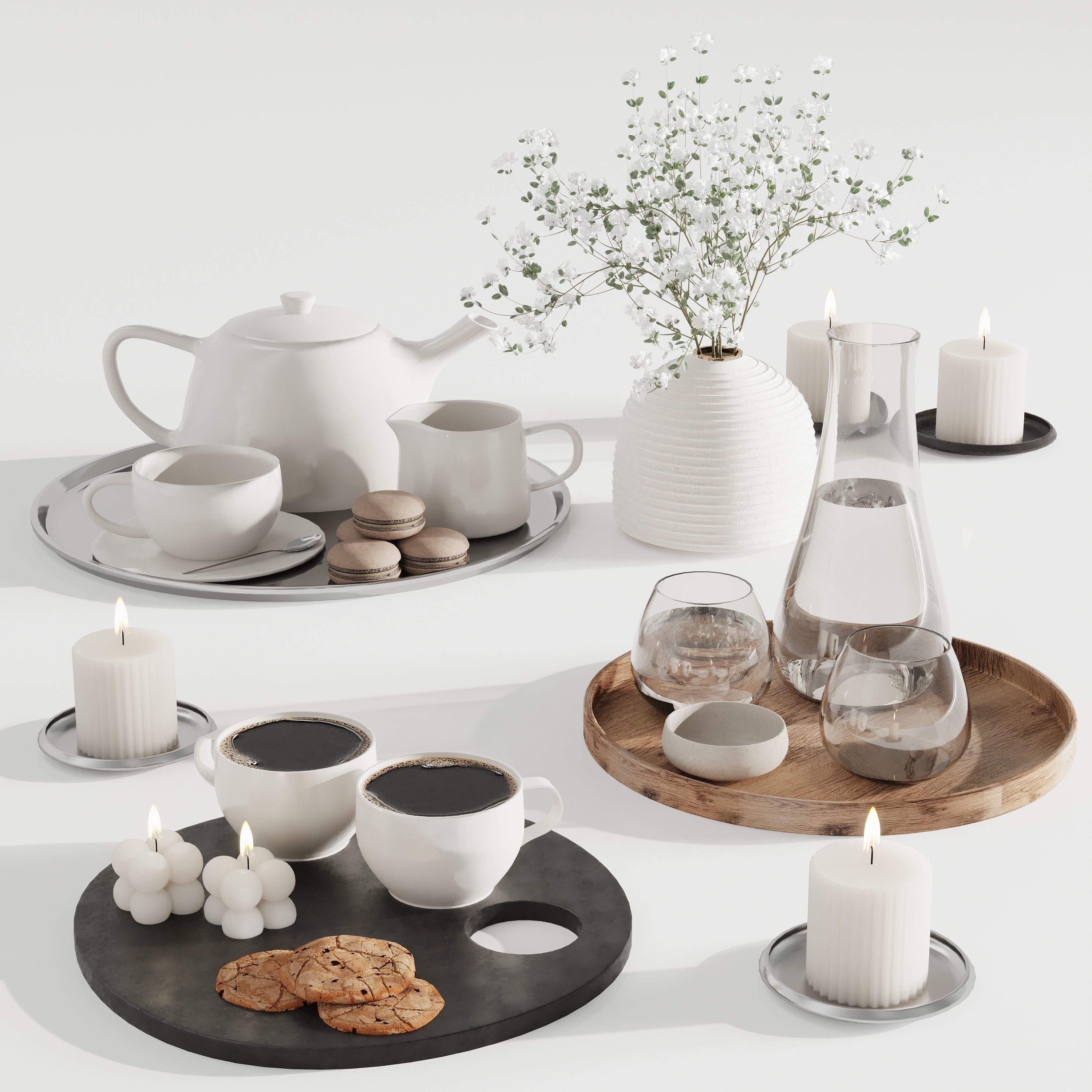 Tableware set 24 3D model | CGTrader