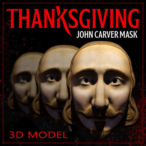 Thanksgiving John Carver Mask 3D model 3D printable CGTrader