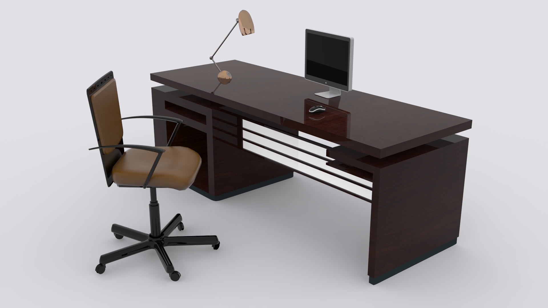 3d asset computer desk