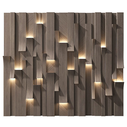 Wood Wall Panel Decor 80 3D model | CGTrader