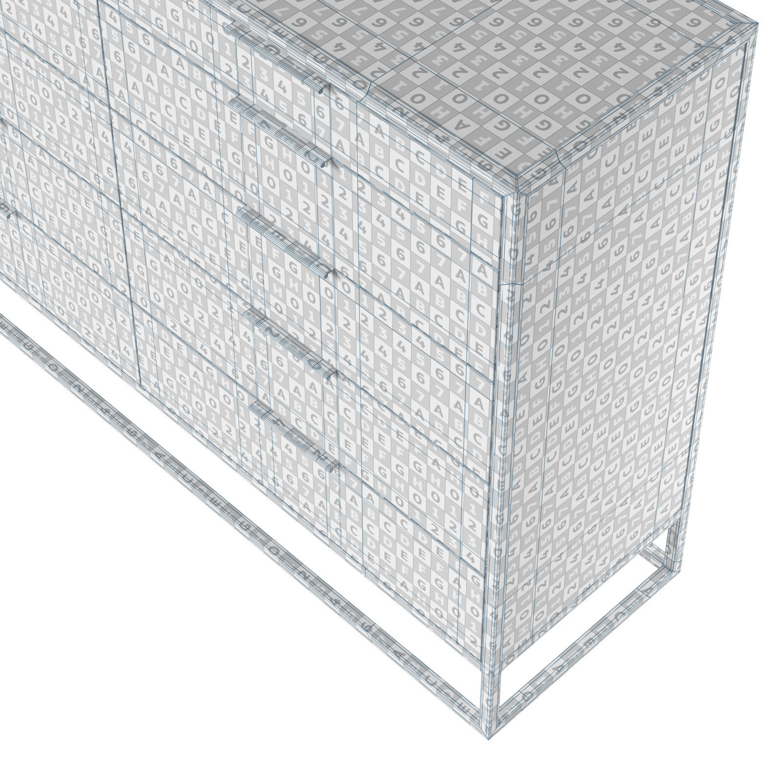 Crate and Barrel Oxford Weathered Brown dresser 3D model CGTrader