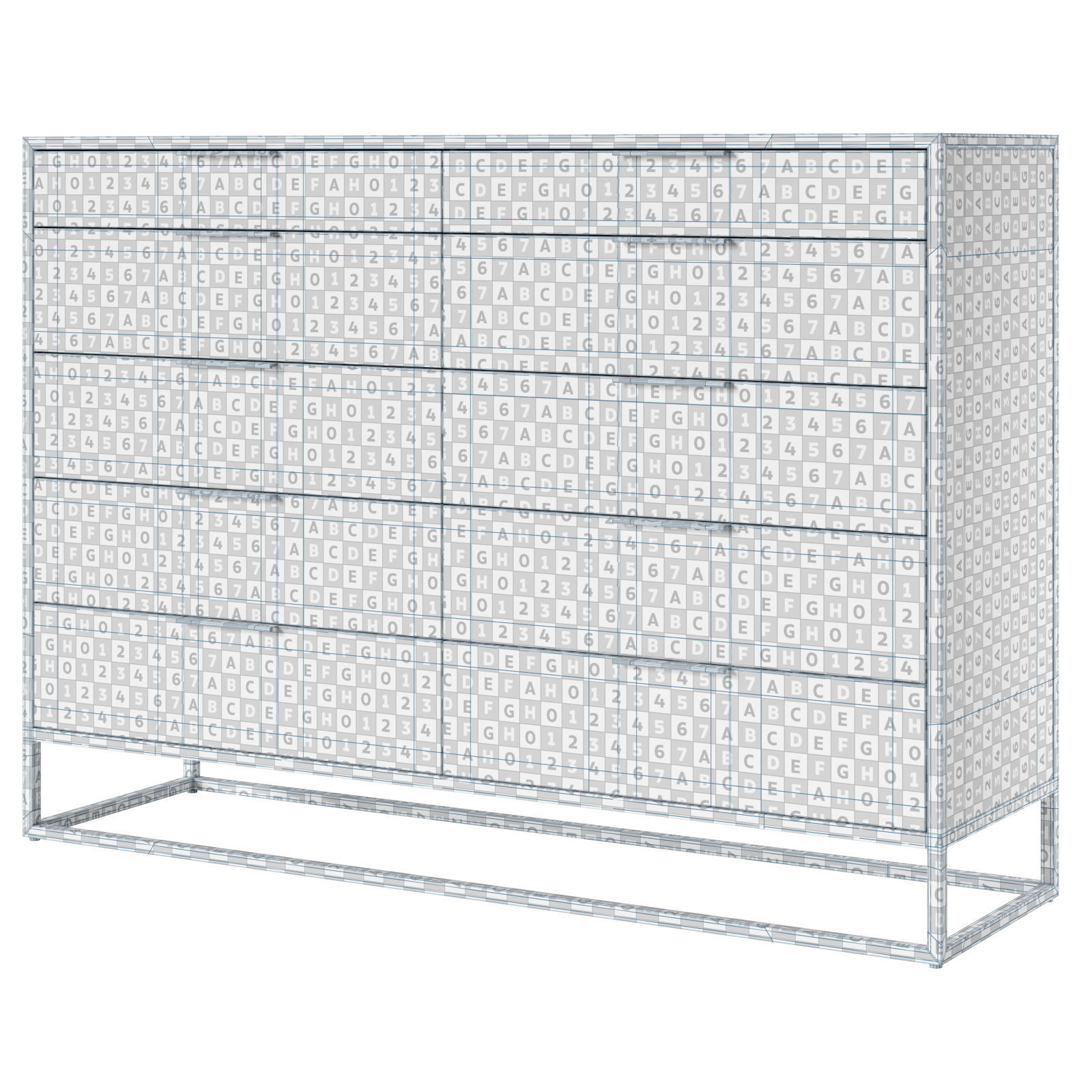 Crate and Barrel Oxford Weathered Brown dresser 3D model CGTrader