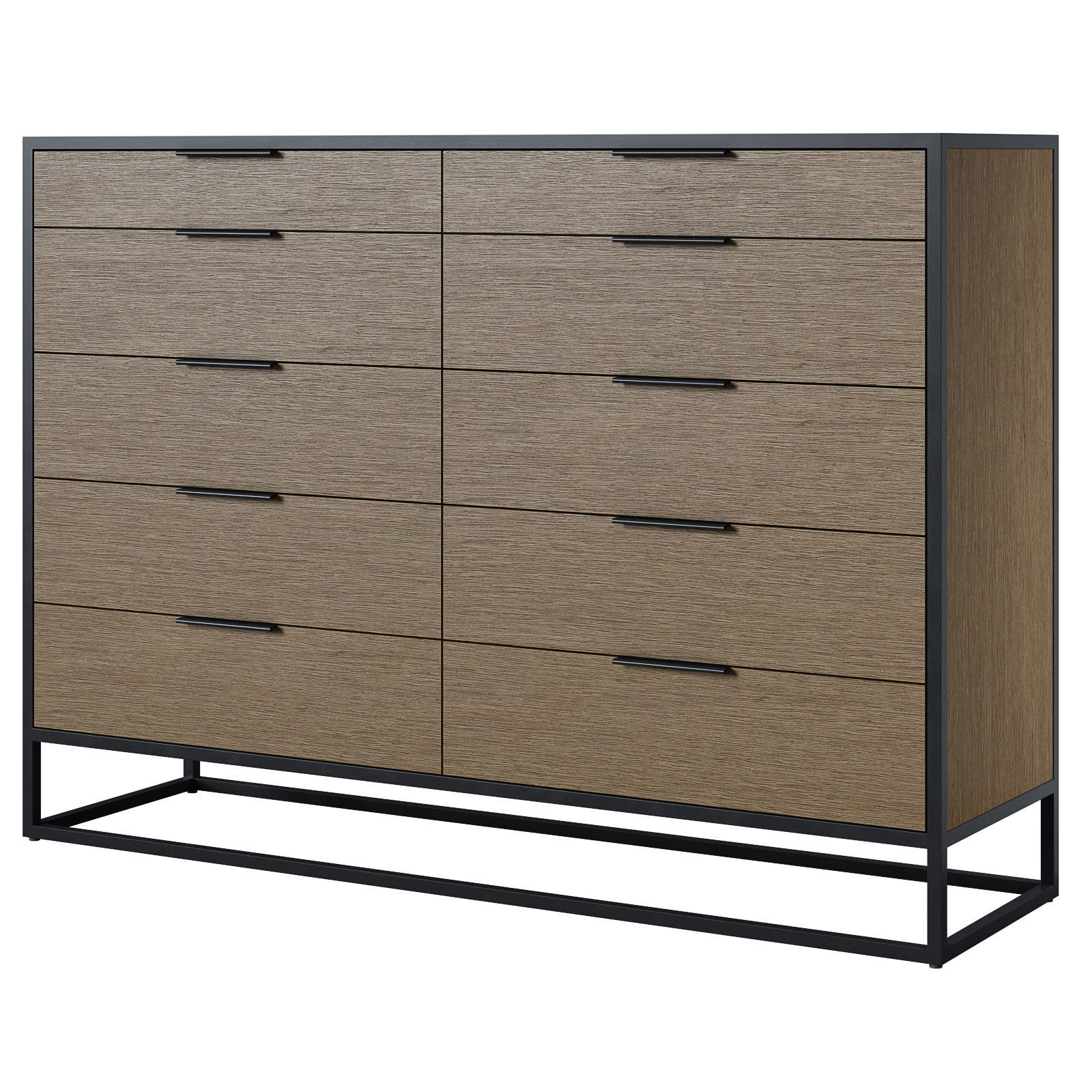 Crate and Barrel Oxford Weathered Brown dresser 3D model CGTrader