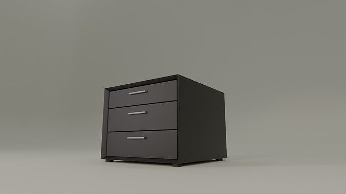 Modern 3-drawer Side Table 3D model | CGTrader