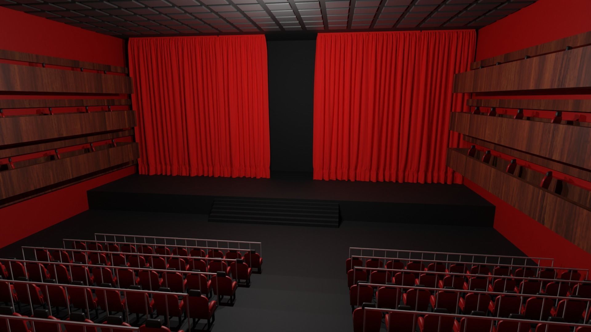 3D model Theater Hall interior VR / AR / low-poly | CGTrader
