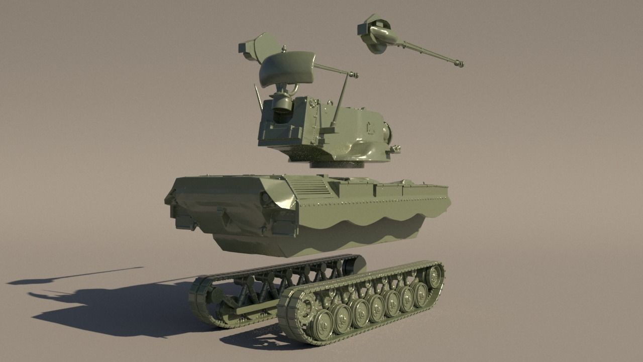 Flakpanzer Gepard Anti-aircraft for 3D print 3D model 3D printable ...