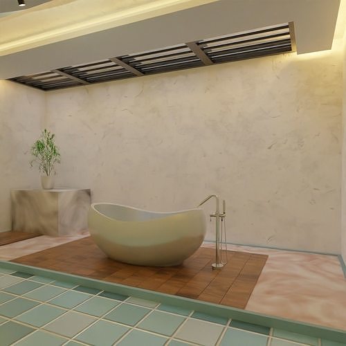 3D model Curved Bath tub - Bathroom 3D model-Interior VR / AR / low ...