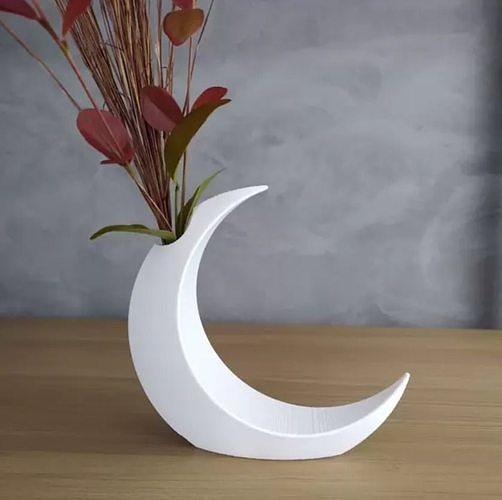 potted plant and waning moon flower 3D model 3D printable CGTrader