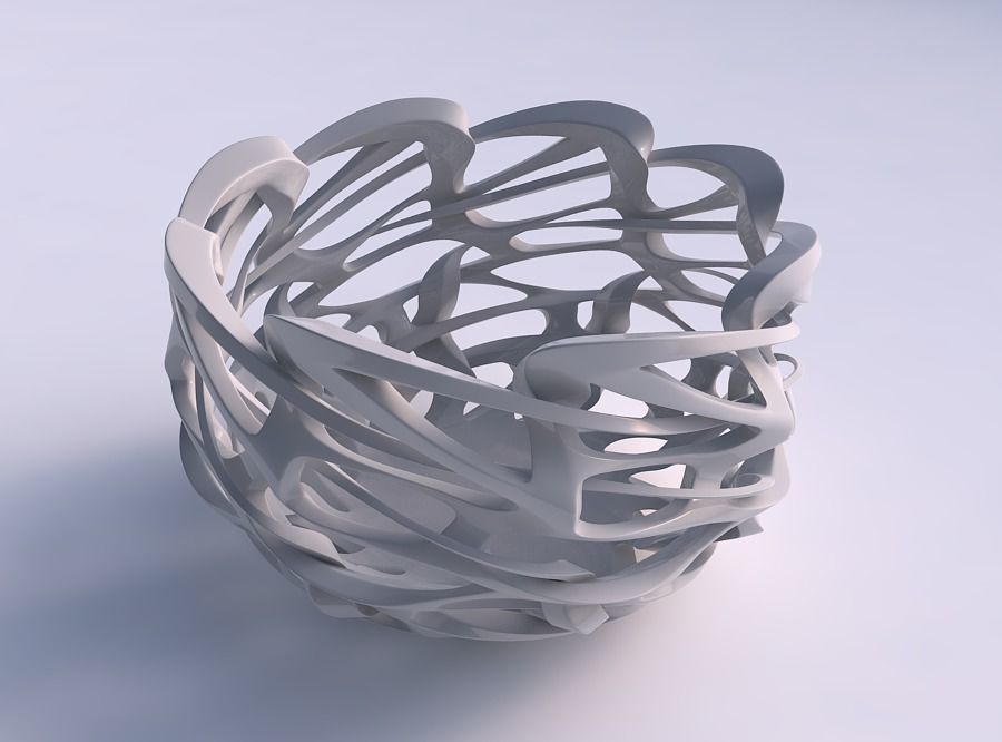 Bowl widening with interlacing sharp edged lattice twisted an...