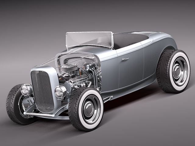 Ford 1932 Hot Rod multiple versions 3D model