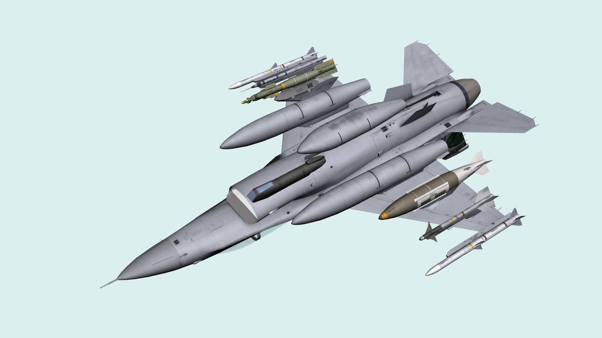 3D model F16-D Fighting Falcon 174FW VR / AR / low-poly ...