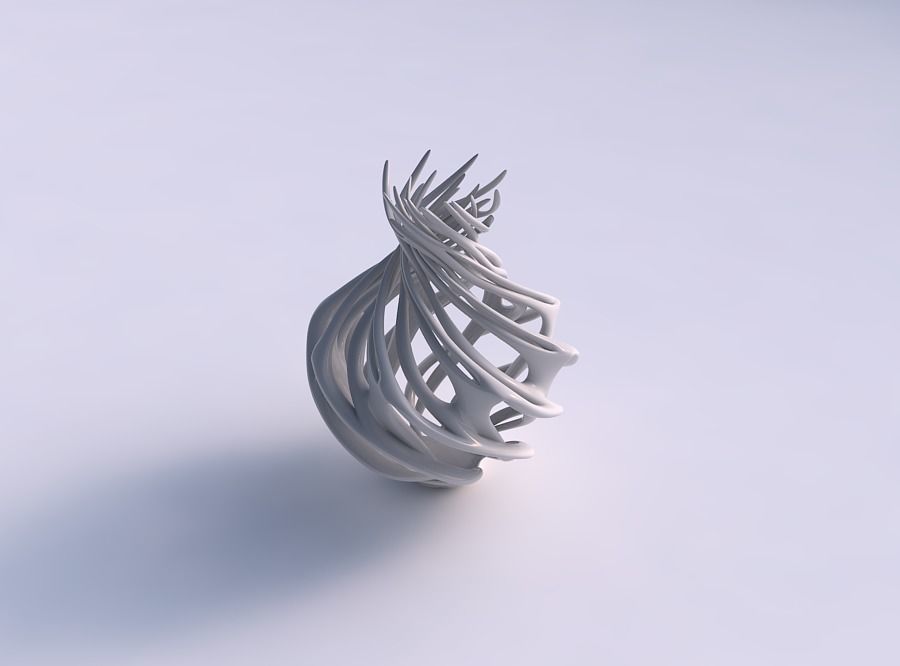 Vase wide mid wth twisted branches wide middle