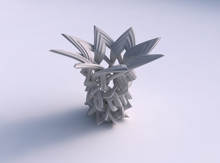 Vase widening with interlacing lattice and extruded lines wid...