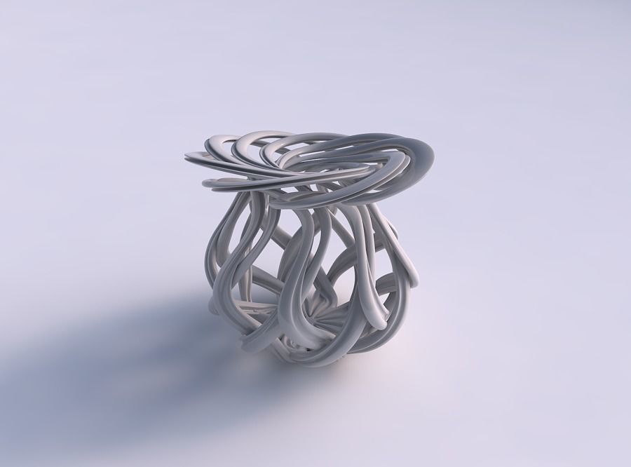 Vase wide creeper twisted with extruded lines and squeezed to... 3D print model