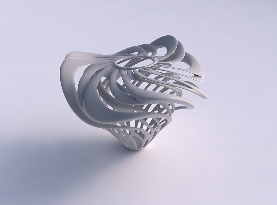 Vase widening with two layered branches wavy top