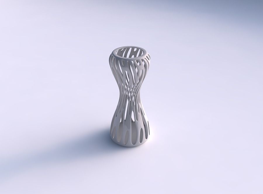 Vase squeezed mid with smooth cuts widened top