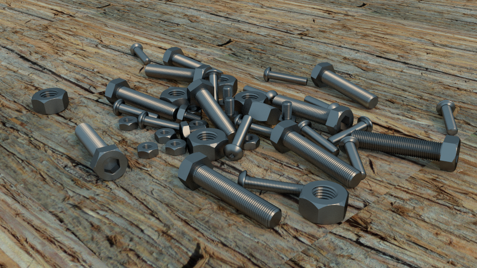 Nuts and Bolts 56839 3D model animated CGTrader