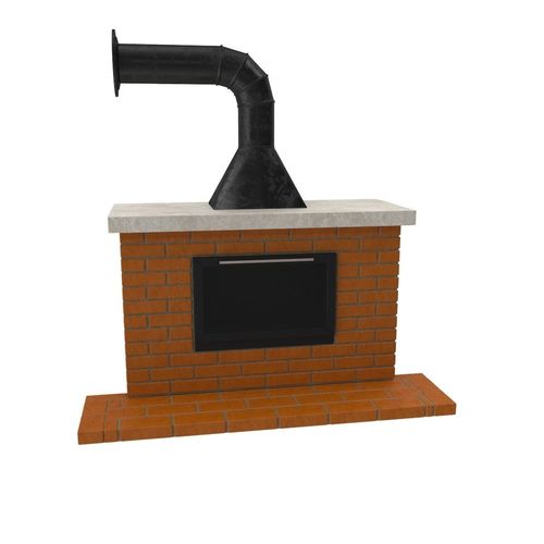 Brick fireplace 3D model | CGTrader