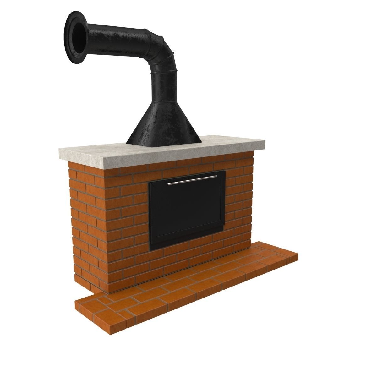 Brick fireplace 3D model | CGTrader
