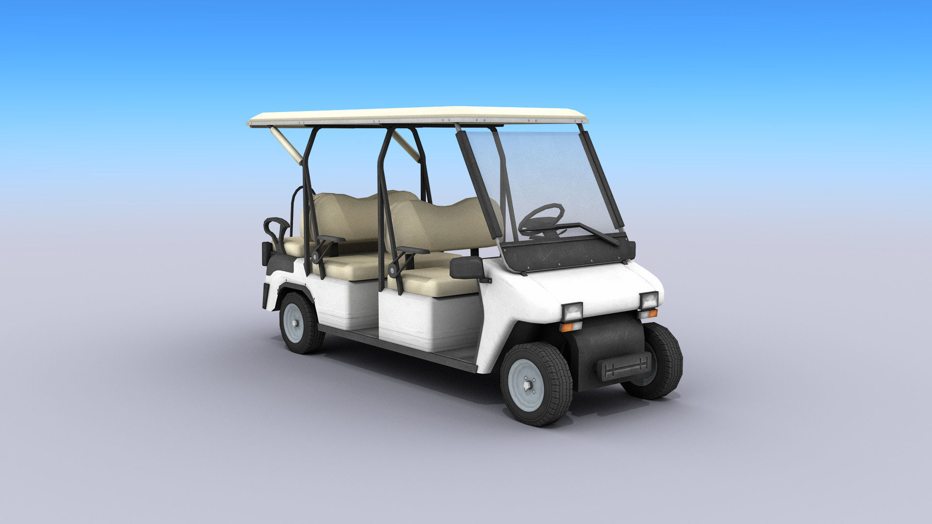 Golf Car Rvt Model 3D model Golf Cart VR / AR / low-poly | CGTrader