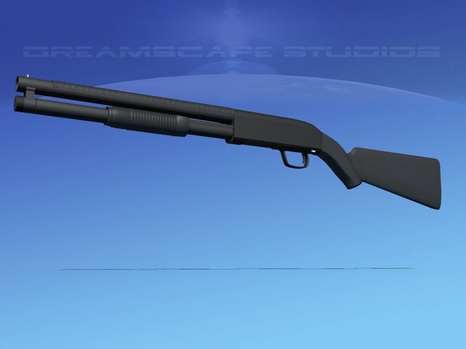 tactical 12 gauge shotgun 3d cgtrader