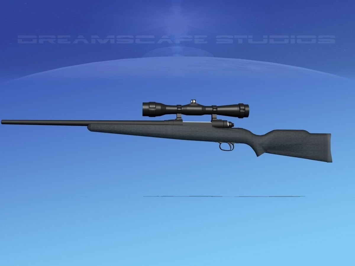 243 Rifle with Scope 3D model rigged | CGTrader