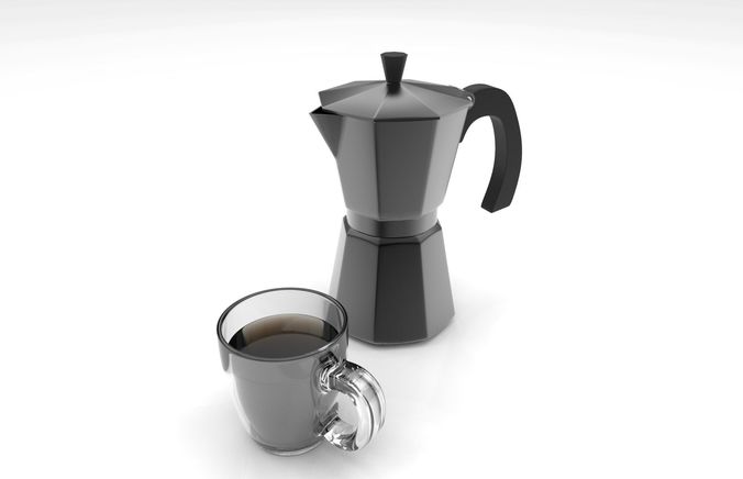 Italian Coffee Maker 3d Model Obj 1 Italian Coffee Maker 3d Model Obj 1