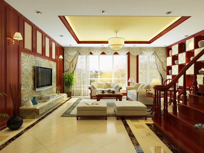 Drawing Room With Exquisite Wall Cabinet Model Max