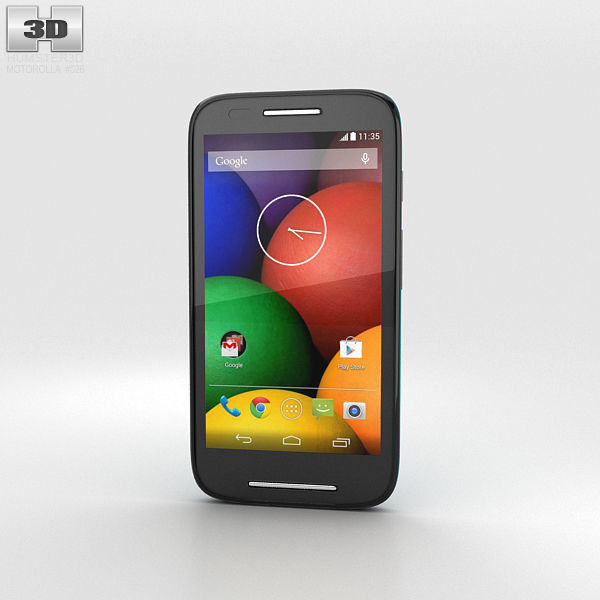  Motorola Moto E Turquoise and Black 3D model