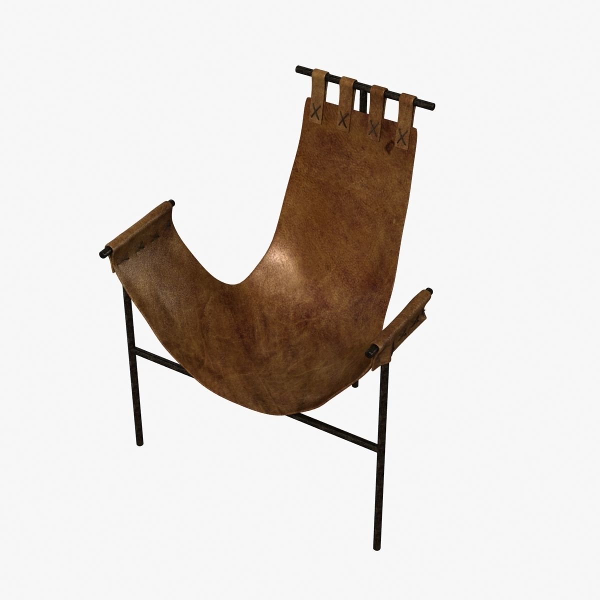 Iron And Saddle Leather Sling Chair 3d Cgtrader Iron And Saddle Leather Sling Chair 3d Model Max Obj 3ds Fbx Mtl Unitypackage 2
