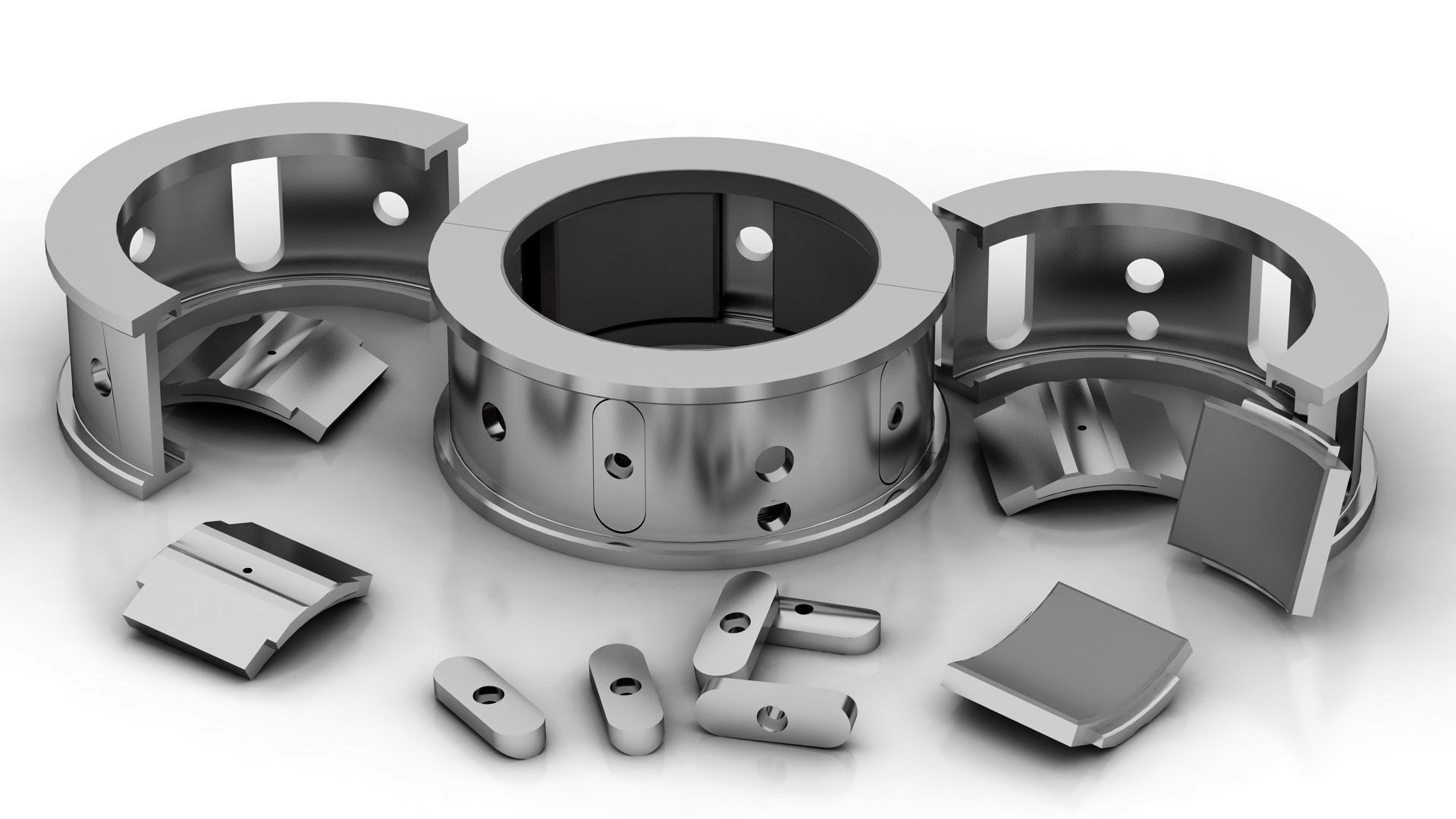 casing set of stainless steel parts free 3D model | CGTrader